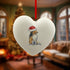 Sheltie in Santa Hat Christmas Heart Bauble